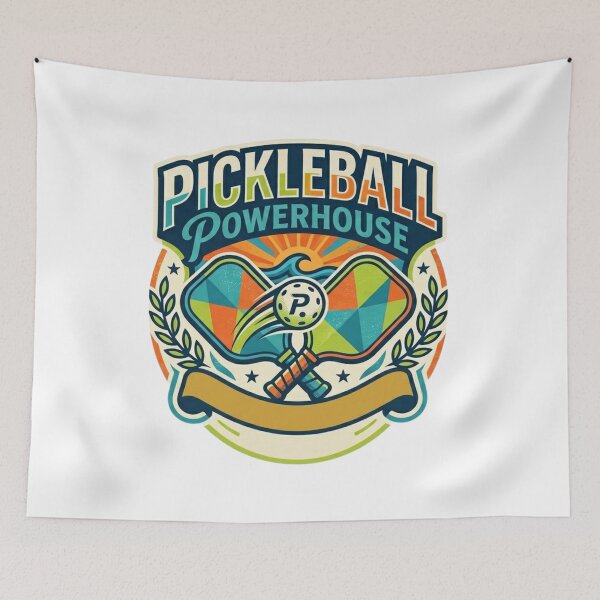 Item preview, Pickleball Powerhouse Retro Shield | Ace The Court Sports Aesthetic designed and sold by Wear Sculpt.