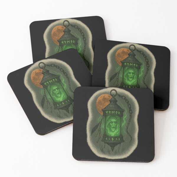 Item preview, Hel Witch Lantern Glowing Green Ghost Norse Runes designed and sold by Mythborn Saga.