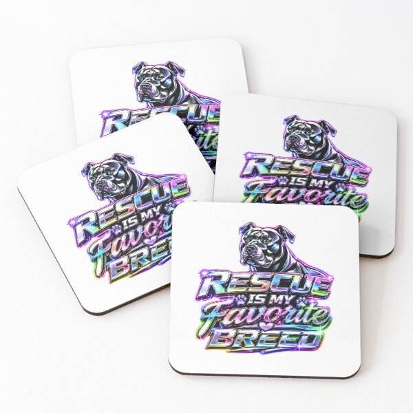 Item preview, Rescue Is My Favorite Breed - Holographic Chrome 3D Iridescent Pitbull Art designed and sold by My Pitbull Place.