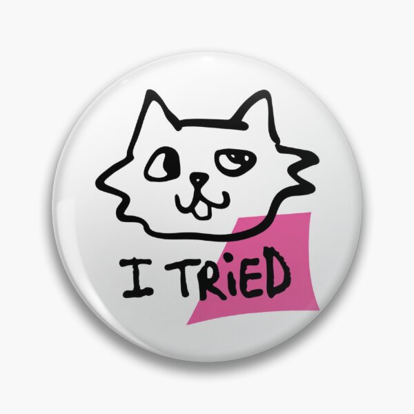 Item preview, I Tried Funny Cat Sticker | Ugly Cute Anti-Design Die Cut Sticker for Laptop designed and sold by CrystalCove11.