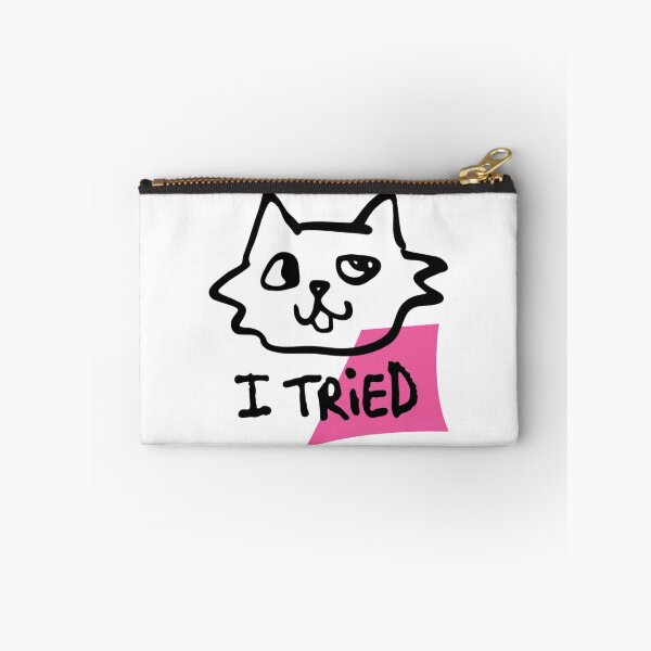 Item preview, I Tried Funny Cat Sticker | Ugly Cute Anti-Design Die Cut Sticker for Laptop designed and sold by CrystalCove11.