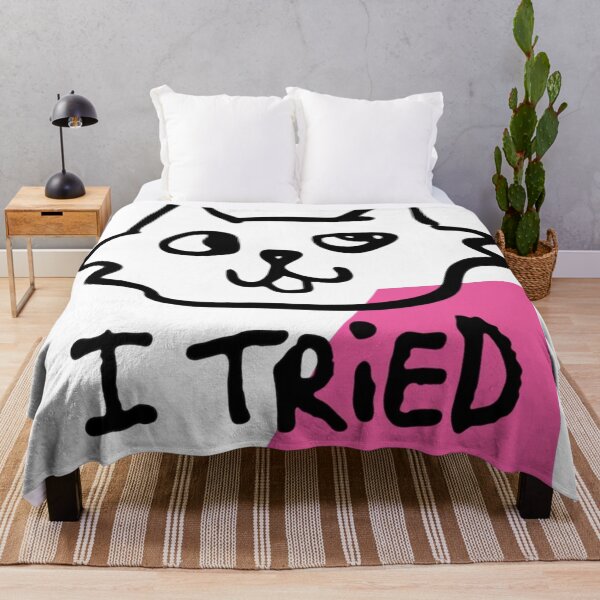 Item preview, I Tried Funny Cat Sticker | Ugly Cute Anti-Design Die Cut Sticker for Laptop designed and sold by CrystalCove11.