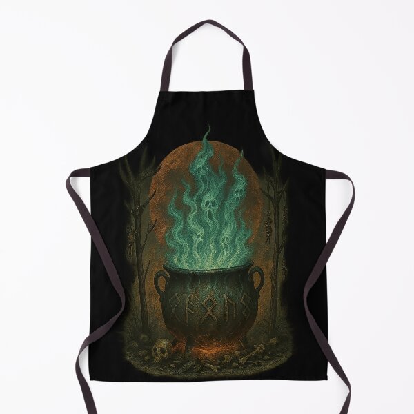 Item preview, Witches Cauldron Runic Ritual Green Ghost Flame Moon designed and sold by Mythborn Saga.