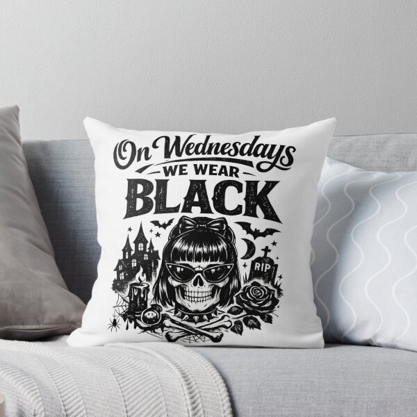 Item preview, On Wednesdays we wear Black Funny Dark Humor Goth Fashion Inspired Quote designed and sold by YourArt7.