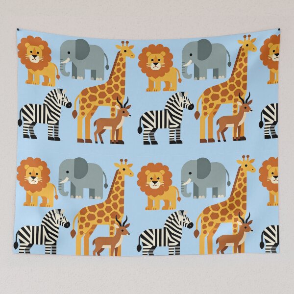 Item preview, Safari Animals in Blue designed and sold by Andrea Kreates.