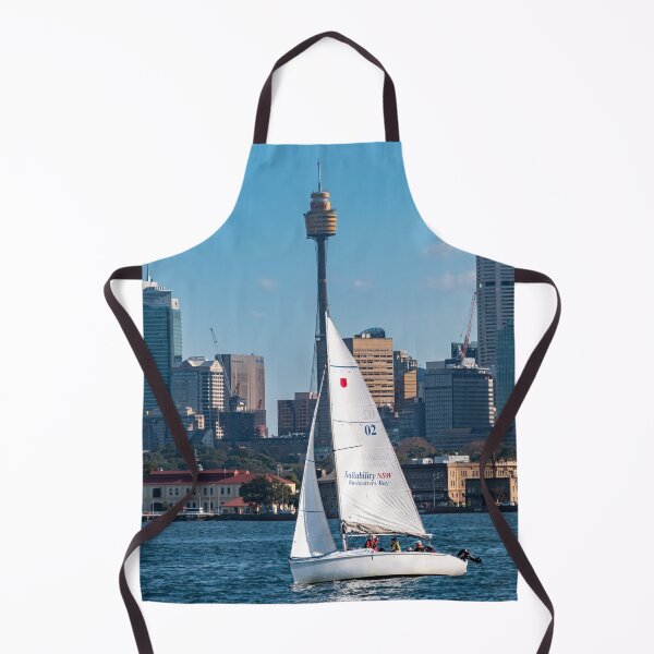 Item preview, Sailing Sydney Harbour - Yachts & City Skyline | Iconic Australian Nautical Art designed and sold by Ross.A.Campbell.