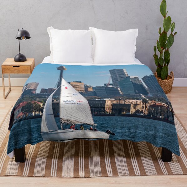 Item preview, Sailing Sydney Harbour - Yachts & City Skyline | Iconic Australian Nautical Art designed and sold by Ross.A.Campbell.