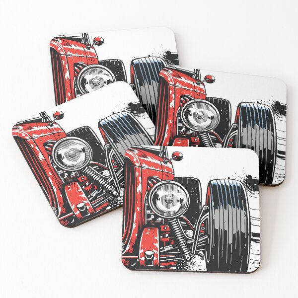 Item preview, Red Vintage Open Wheel Race Car Art designed and sold by RamyGallery.