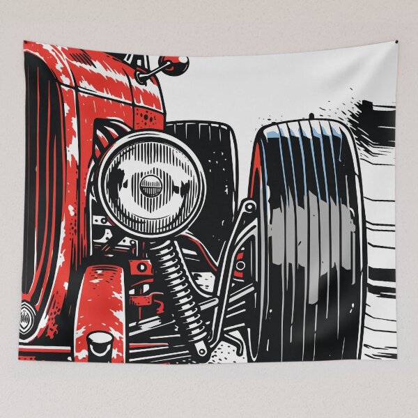 Item preview, Red Vintage Open Wheel Race Car Art designed and sold by RamyGallery.