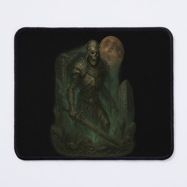 Item preview, Draugr Crypt Raider Undead Viking Sword Runestone Moon designed and sold by Mythborn Saga.