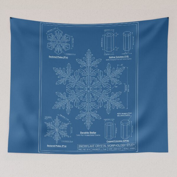 Item preview, Snowflake Crystal Structures - Geometric Science Blueprint designed and sold by MarVan-Prints.