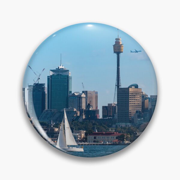 Item preview, Sailing Sydney Harbour - Yachts & City Skyline | Iconic Australian Nautical Art designed and sold by Ross.A.Campbell.