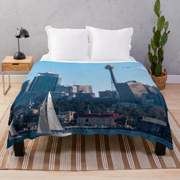 Item preview, Sailing Sydney Harbour - Yachts & City Skyline | Iconic Australian Nautical Art designed and sold by Ross.A.Campbell.