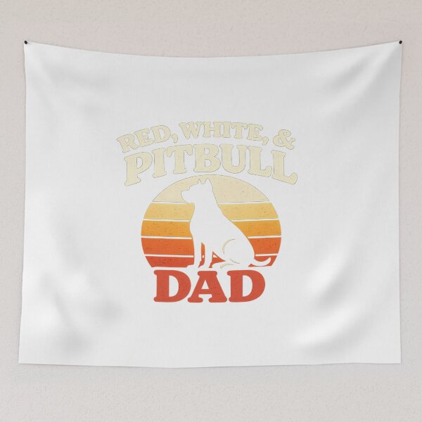 Item preview, Red White Pitbull Dad: Patriotic Vintage Sunset designed and sold by chattsuede.