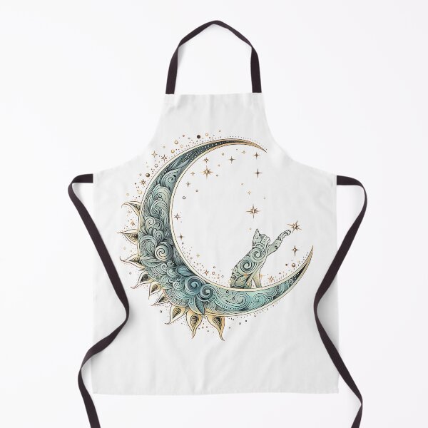 Item preview, Mystical Aesthetic Cat Sitting on Crescent Moon Lunar Cat T-Shirt designed and sold by SubStudio97.