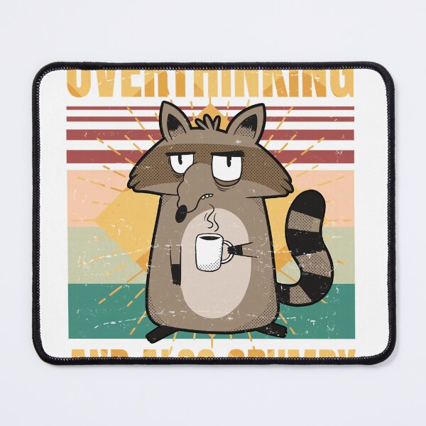 Item preview, Overthinking And Also Grumpy - Mood Racoon - Vintage - Gift Long Sleeve T-Shirt designed and sold by RKdrawings.