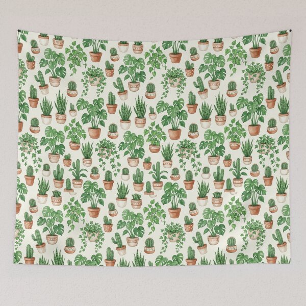 Item preview, Plant Parent Watercolor Houseplant Pots Seamless Pattern designed and sold by Inkworksbyshery.