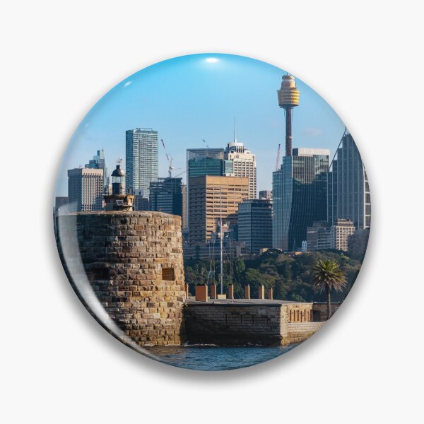 Item preview, Fort Denison & Sydney Skyline - Historic Harbour Fortress | Iconic Australian Heritage Art designed and sold by Ross.A.Campbell.