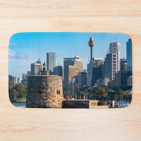 Item preview, Fort Denison & Sydney Skyline - Historic Harbour Fortress | Iconic Australian Heritage Art designed and sold by Ross.A.Campbell.
