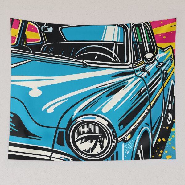 Item preview, Blue Classic Roadster Pop Art Illustration designed and sold by RamyGallery.