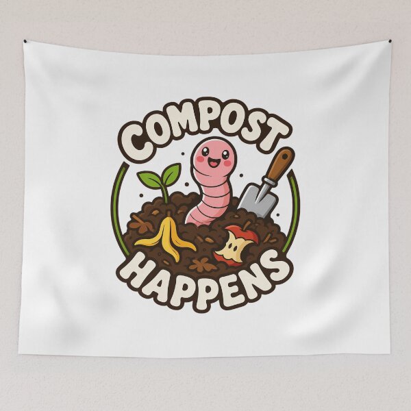 Item preview, Compost Happens Worm Funny Vermicomposting Humor designed and sold by chattsuede.