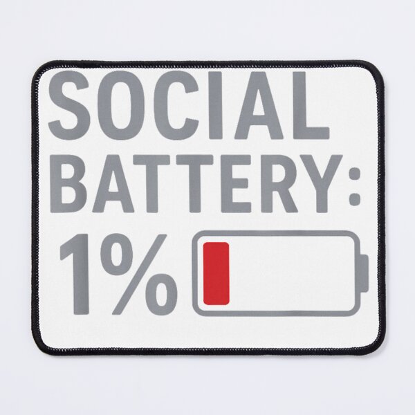Item preview, Social Battery 1 Percent Funny Introvert Mood Minimalist T-Shirt designed and sold by RKdrawings.