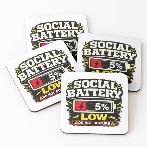 Item preview, Social Battery 5% Funny Introvert Humor Do Not Engage T-Shirt designed and sold by RKdrawings.