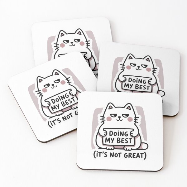 Item preview, It's Not Great Cat Sticker | Sad Cute Cozy Aesthetic Deadpan Cat Relatable Sticker Therapy Humor designed and sold by CrystalCove11.