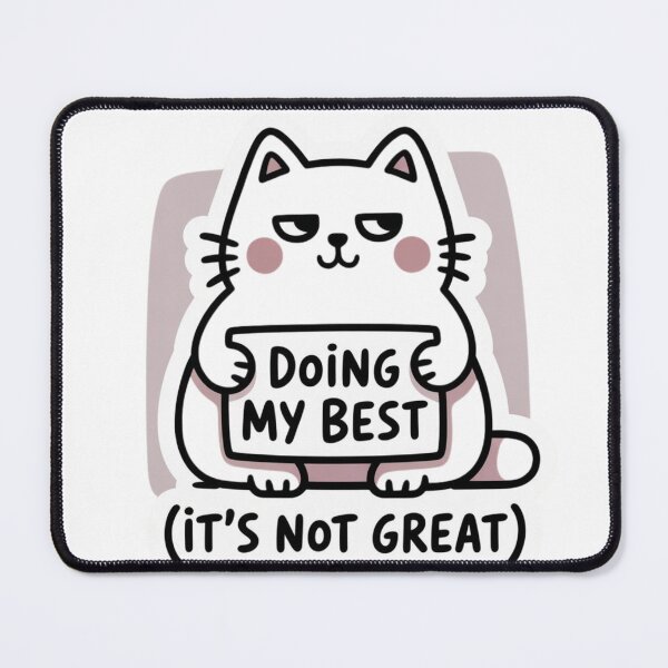 Item preview, It's Not Great Cat Sticker | Sad Cute Cozy Aesthetic Deadpan Cat Relatable Sticker Therapy Humor designed and sold by CrystalCove11.