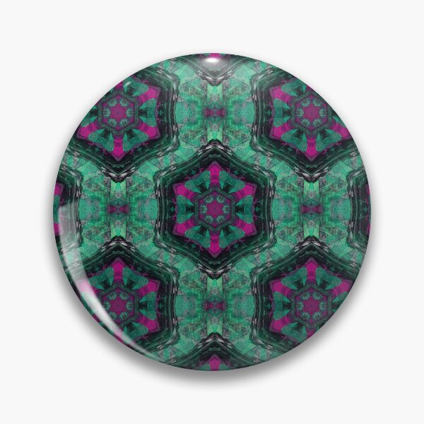 Item preview, Boho Hexagon Mandala Pattern in Green and Magenta designed and sold by Artistestella.