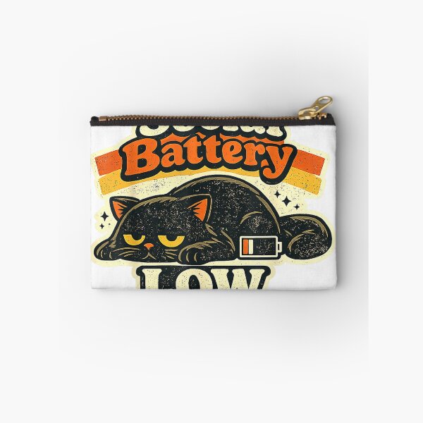 Item preview, Social Battery Low Cat Funny Introvert Black Cat Vintage T-Shirt designed and sold by RKdrawings.