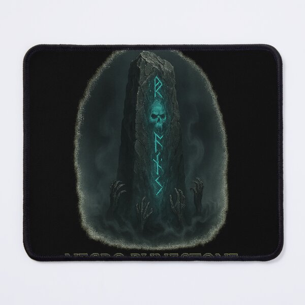 Item preview, Necro Runestone Glowing Teal Skull Runes Hands designed and sold by Mythborn Saga.