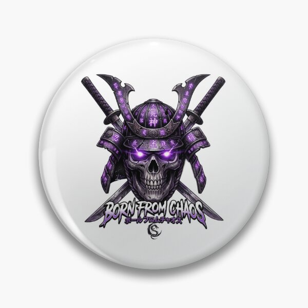 Item preview, Cyberpunk Samurai Skull - Born From Chaos - Techwear Aesthetic designed and sold by AD-NOVA!!!.
