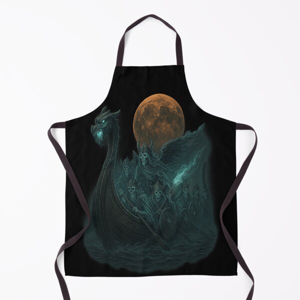 Item preview, Draugr Crew Ghost Viking Longship Blue Flame Moon designed and sold by Mythborn Saga.