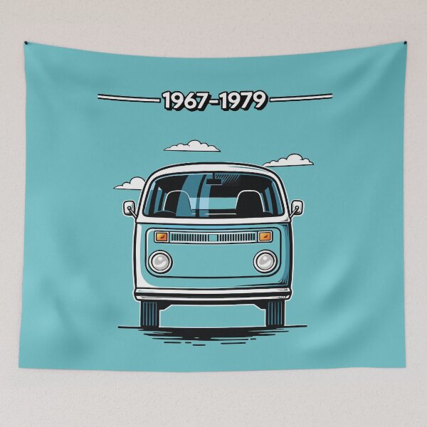 Item preview, Retro Teal Classic Van Front View Art designed and sold by RamyGallery.