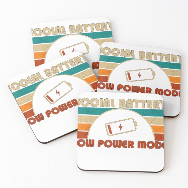 Item preview, Social Battery Low Power Mode Retro Vintage T-Shirt designed and sold by RKdrawings.