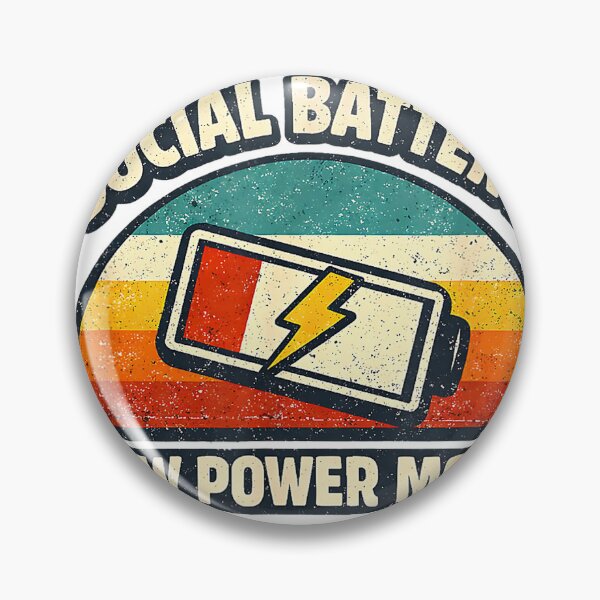 Item preview, Social Battery Low Power Mode Introvert Retro Funny T-Shirt designed and sold by SubStudio97.