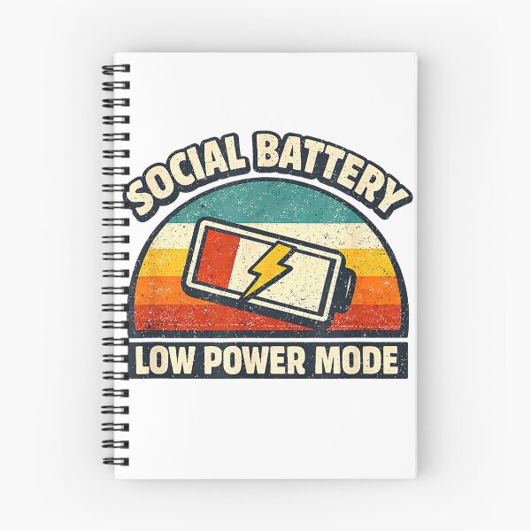 Item preview, Social Battery Low Power Mode Introvert Retro Funny T-Shirt designed and sold by SubStudio97.