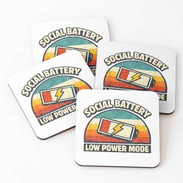Item preview, Social Battery Low Power Mode Introvert Retro Funny T-Shirt designed and sold by SubStudio97.