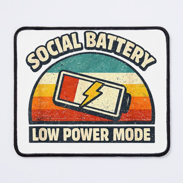 Item preview, Social Battery Low Power Mode Introvert Retro Funny T-Shirt designed and sold by SubStudio97.