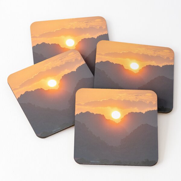 Item preview, Sunset over Trang An Karst Peaks - Golden Hour Ninh Binh | Majestic Vietnam Landscape Art designed and sold by Ross.A.Campbell.