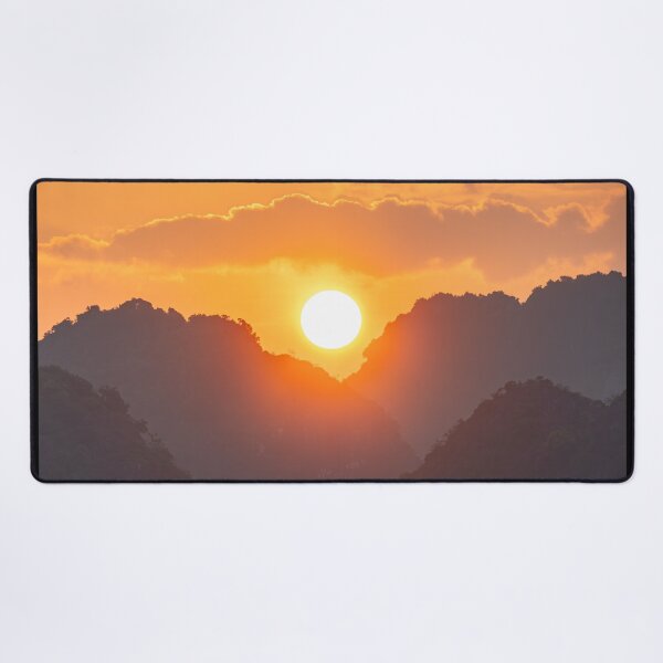 Item preview, Sunset over Trang An Karst Peaks - Golden Hour Ninh Binh | Majestic Vietnam Landscape Art designed and sold by Ross.A.Campbell.