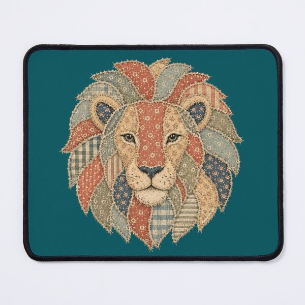 Item preview, Faux Patchwork Leo Star Sign Zodiac Lion Art Graphic Cottagecore Vintage Style  designed and sold by Made by Tamar.