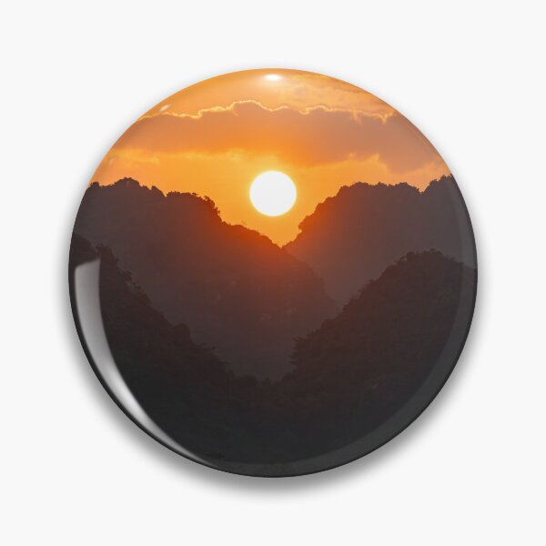 Item preview, Sunset over Trang An Karst Peaks - Golden Hour Ninh Binh | Majestic Vietnam Landscape Art designed and sold by Ross.A.Campbell.