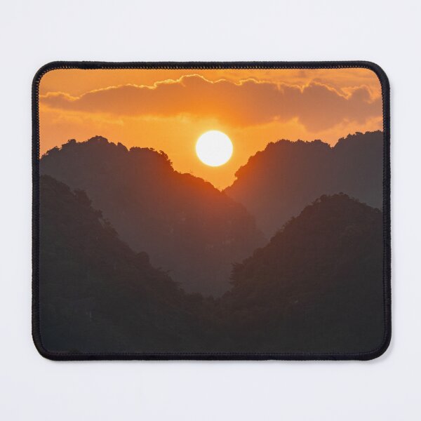 Item preview, Sunset over Trang An Karst Peaks - Golden Hour Ninh Binh | Majestic Vietnam Landscape Art designed and sold by Ross.A.Campbell.