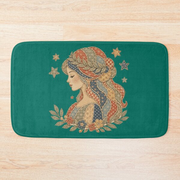 Item preview, Faux Patchwork Virgo Star Sign Zodiac Art Earth Element Graphic Cottagecore Vintage Style  designed and sold by Made by Tamar.