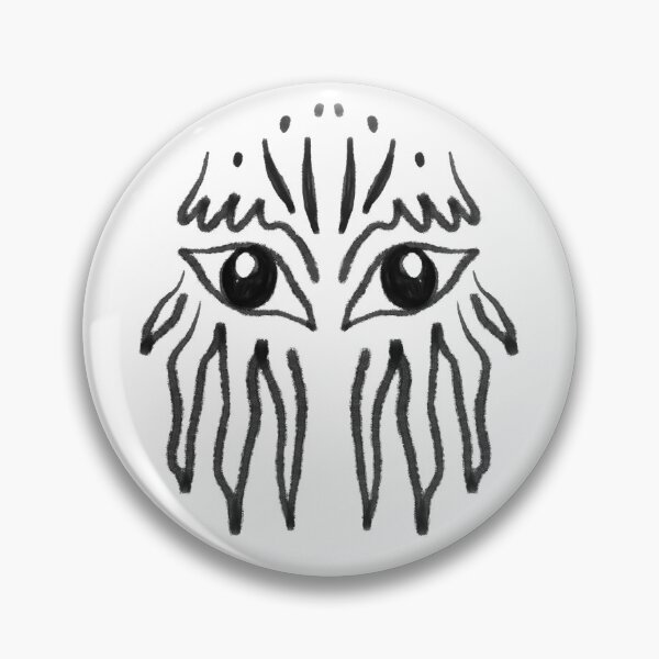 Item preview, The Watcher — Dark Creature Mask Ink Art Print designed and sold by AnnaVikhrArt.