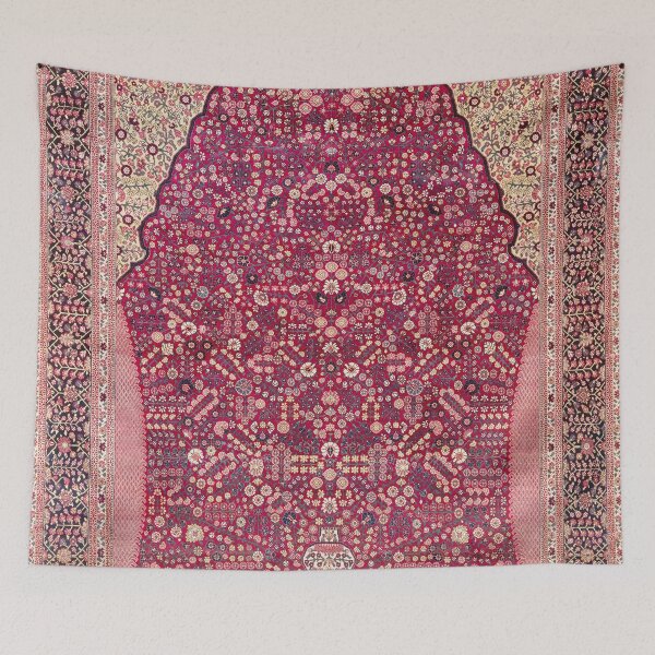 Item preview, Pashmina Indian Rug with Gateway and Millefleur Pattern designed and sold by Vicky Brago-Mitchell®.
