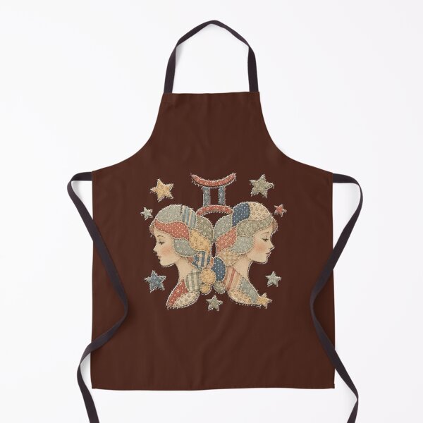 Item preview, Faux Patchwork Gemini Star Sign Zodiac Twins Art Graphic Cottagecore Vintage Style designed and sold by Made by Tamar.