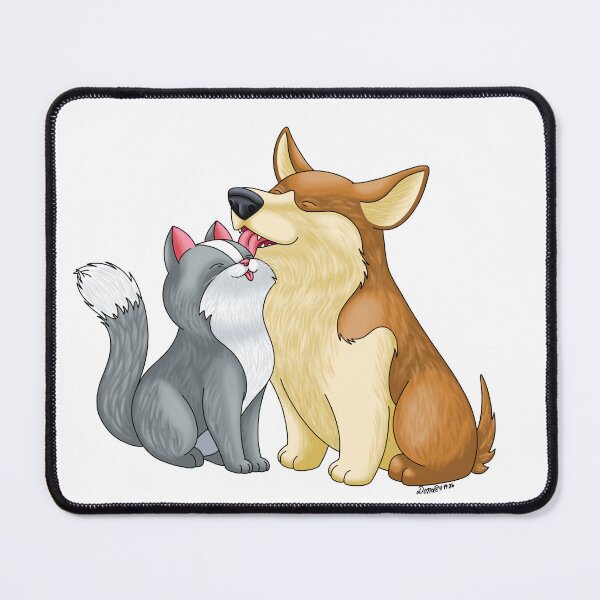 Item preview, Corgi and Cat Kisses designed and sold by ArkainStudios.